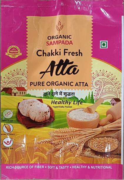 ORGANIC SAMPADA Chakki Fresh Pure Organic Atta | Whole Wheat Flour | Stone Ground Atta