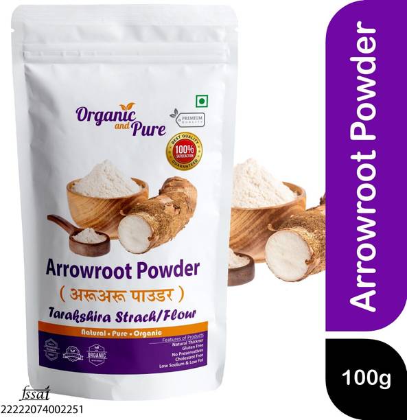 Organic and Pure Arrowroot Powder Arrow Root Flour Starch Powder Ararot Powder Flour Pouch