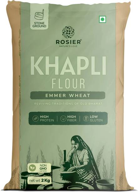 ROSIER Chakki Fresh Pure Khapli Atta | High Protein & Fiber | Low Gluten | Emmer Wheat