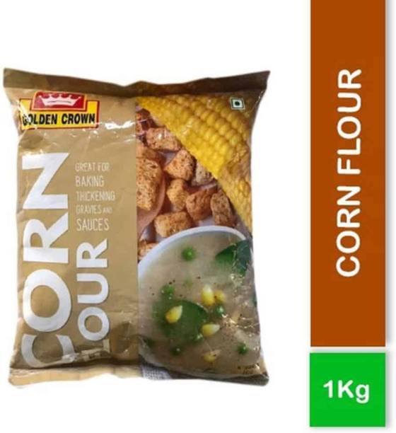 Golden Crown Premium Corn Flour 1 Kg | Finely Milled Maize Flour | Ideal for Cooking & Baking