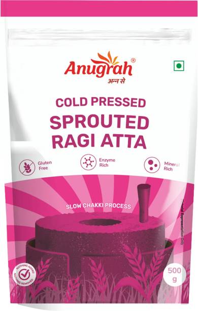 Anugrah Cold Pressed Sprouted Ragi Atta 500g | High Calcium & Minerals