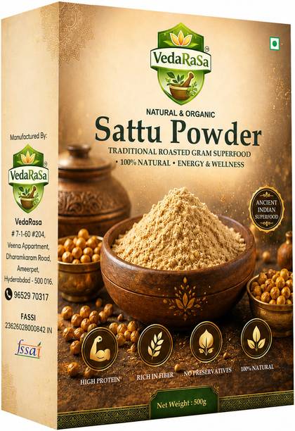 Vedarasa Premium Sattu Powder – Organic Roasted Chana Powder, High Protein Superfood