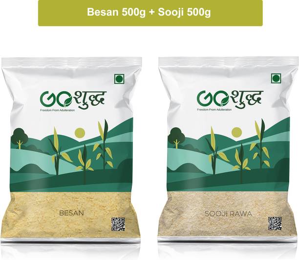 Goshudh Besan 500g & Suji 500g Combo Pack 1000g