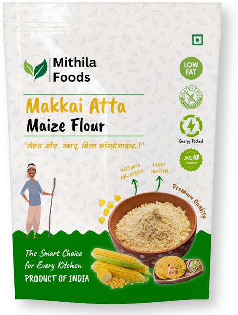MITHILA FOODS 3kg Makai Atta | Stone-Ground Maize Flour | Gluten-Free | Soft Rotis | Bihar