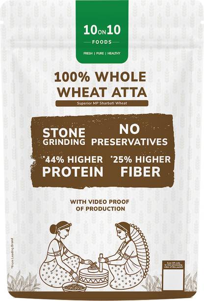 10on10foods Whole Wheat Atta 5kg+1kg Free Combo Pack