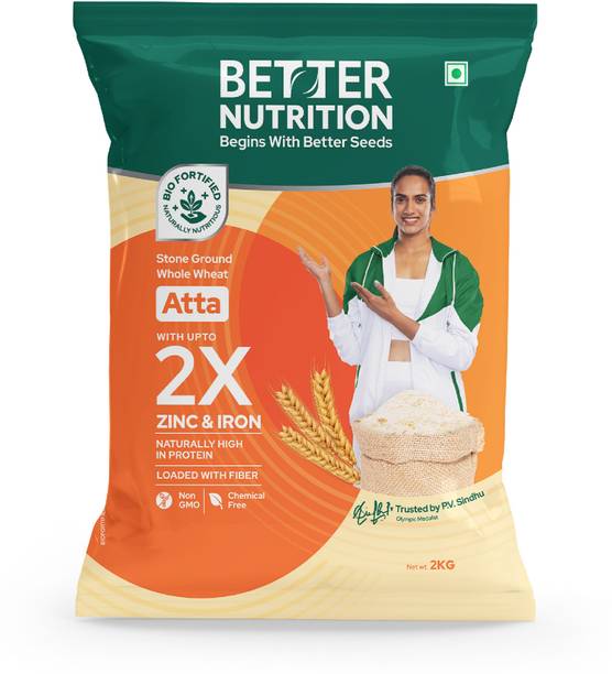 बेटर न्यूट्रिशन बायोफोर्टिफाइड आटा: 100% व्होल व्हीट फ्लार | हाई इन आयरन, ज़िंक एंड प्रोटीन