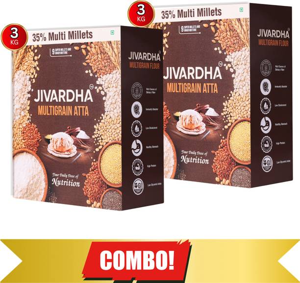 JIVARDHA 35% Multigrain/Millet atta provides a rich source of fiber&protein,low GI(combo)