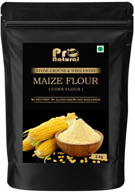 Pronatural Maize (Corn/Makka/Makai) Flour | 2 kg| Stone-Ground | High Fibre & Gluten-Free