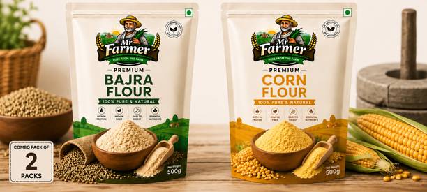 MR FARMER Premium Bajra Flour & Corn Flour Combo Pack (2 pack)