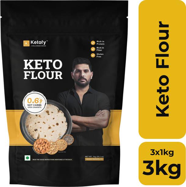 Ketofy Keto Flour (3Kg) | Healthiest Low Carb Keto Atta | 1g Net Carb Per Roti | Gluten Free | Ultra Low Glycemic