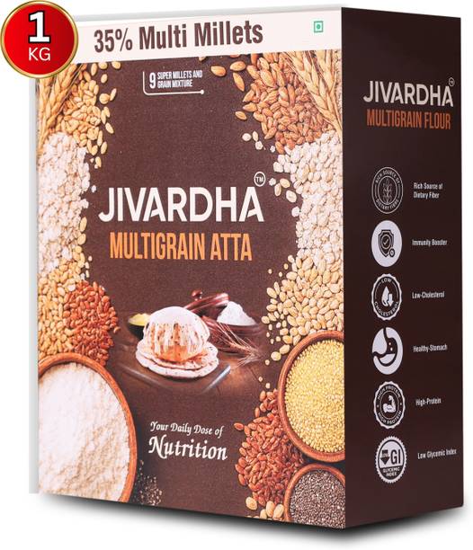 JIVARDHA 35% Multigrain/Millet atta provides a rich source of fiber & protein,low GI
