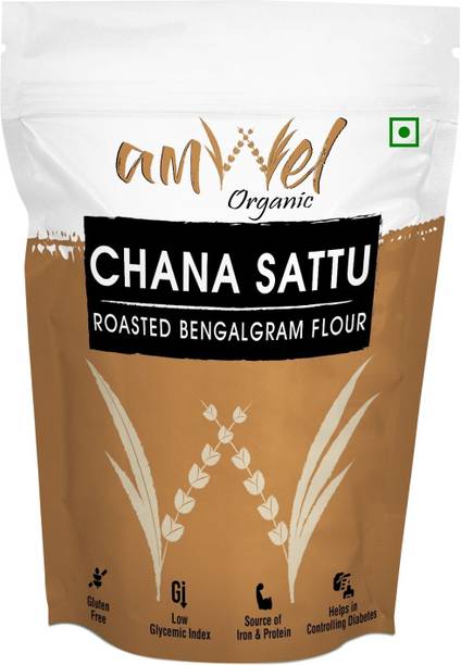 Amwel Organic Chana Sattu 450g - Roasted Bengal Gram Flour - High Protein चना सत्तु