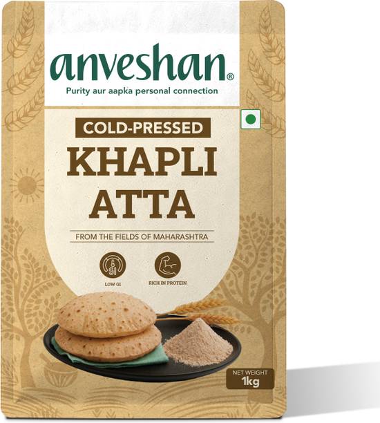 Anveshan Cold-Pressed 1 Kg Khapli Atta | 100% Emmer Wheat | Low GI, High Fiber