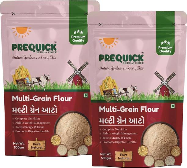 PREQUICK Multigrain Atta | 60% Super Grains, High Fiber & Nutritious Flour for Roti