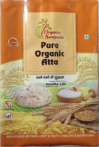ORGANIC SAMPADA 100% Pure Organic Wheat Flour Chakki Fresh High in Fiber & Iron
