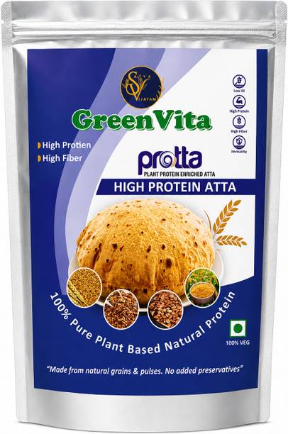 Satya Vijayam GreenVita High Protein Atta|16g Plant Protein|Multigrain Flour for Daily Nutrition| 1KG