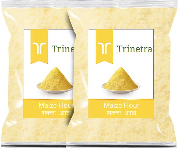 Trinetra Best Quality Makka Atta (Maize Flour)-500gm (Pack Of 2)