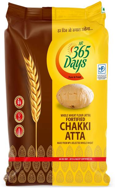 NR365DAYS Chakki Atta 10 Kg | 100% Whole Wheat Flour | High Fibre | Soft Roti Atta