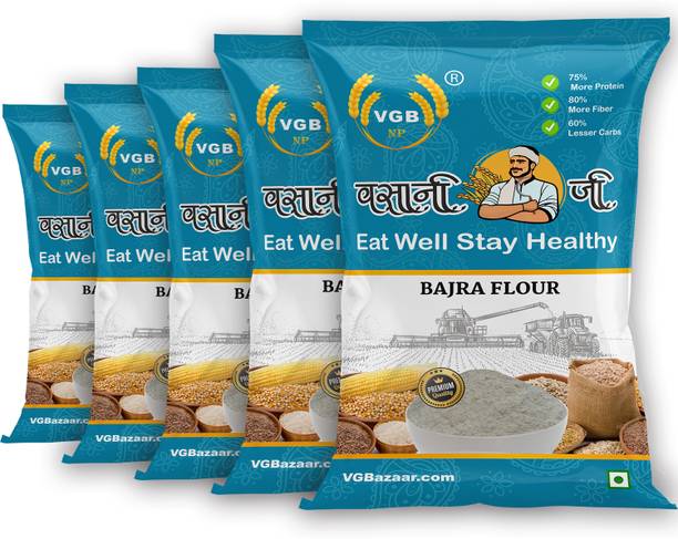 VGBNP 100% Natural & original Pearl millet Flour (Bajri ka aata) Pure Bajra Atta- 5kg