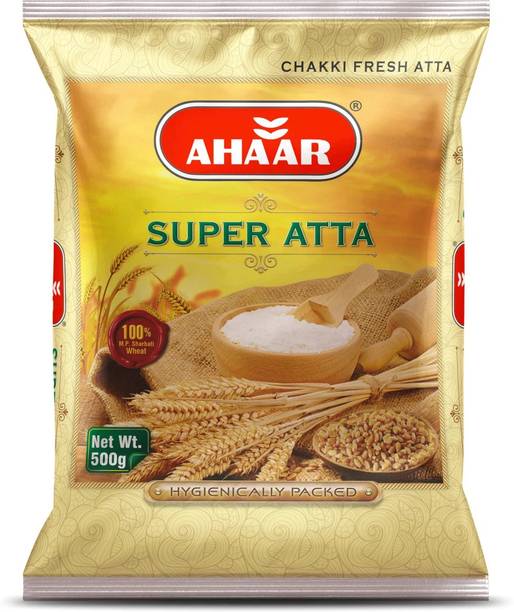 Ahaar Super Atta 1Kg(500g X 2 Pack)| 100% Natural MP Sharbati Wheat Flour