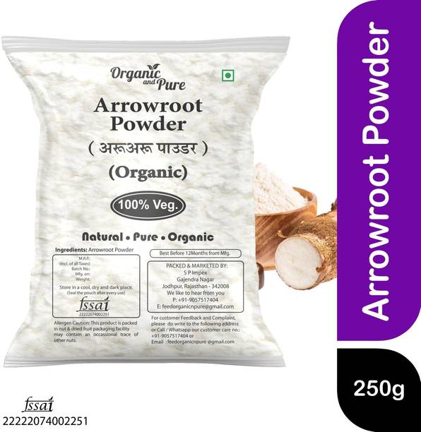 Organic and Pure Arrowroot Powder Arrow Root Flour Starch Powder Ararot Powder Flour Refill