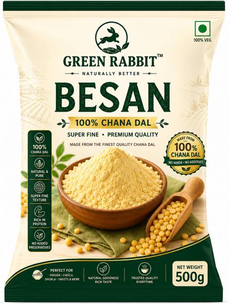 GREEN RABBIT Premium Besan 100% Chana Dal 500g