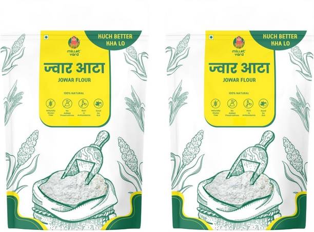MILLET YARD Jowar Millet Flour Atta | Sorghum flour | Jowar Atta - Pack of 2 500gm