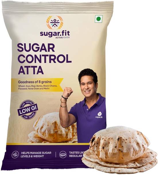 शुगर फिट शुगर कंट्रोल अट्टा-8-इन-1 मल्टीग्रेन फ्लोर,शरबती व्हीट,रागी,मिलेट्स, सोयाबीन