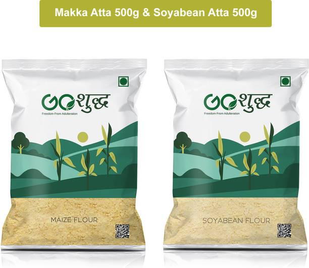 Goshudh Makka Atta 500g & Soyabean Atta 500g Combo Pack 1000g