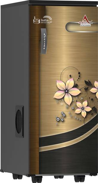 Aastha Atta Chakki Fully Automatic (2-in-1) Atta Maker, Domestic Aata Chakki Golden Shade Whitish Flower Flourmill