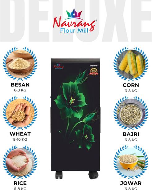 Navrang Enterprises Navrang Automatic Delux Flour Mill - Atta Chakki, Atta Maker | 8-10 Kg/Hr Delux Flourmill
