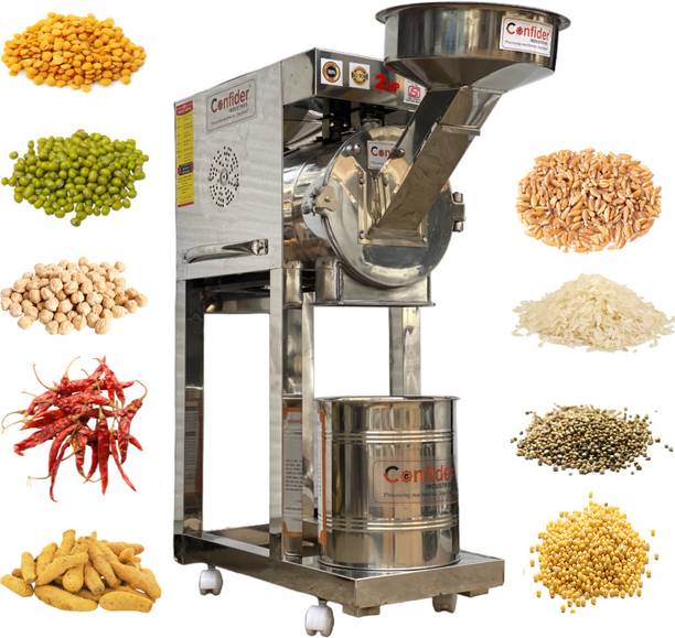 Confider 2 HP 2 in 1 Pulverizer | 2HP Atta Chakki Price | Stainless Steel Wheat Mill | Atta Ki Chakki | Masala Grinder Machine | 1500 W Home Pulveriser Flourmill