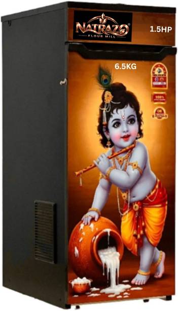 NATRAZO 1.5 HP Automatic Atta Chakki | Domestic Flour Mill |10 KG/HR Grinding Capacity | Digital Display | 7 Jali Set | Auto Cleaning | Bal Krishna Design Flourmill