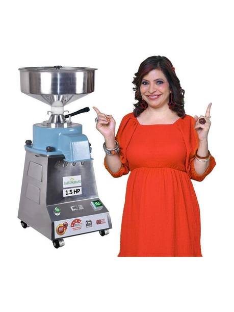 Jaisinghani Group 1.5 HP Table Top SS|Atta Chakki for Home with 7 to 9 Kg/hr Output Flourmill
