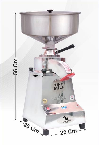 TechnoPure 5", 1000W Mixi Power Saver Flour Mill, Atta Chakki, Ghar Ghanti, Grinding Machine, Stainless Steel Domestic Flour Mill Flourmill