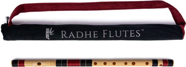 Radhe Flutes C Sharp MIddle Octave Right Handed Black & Maroon With Maroon/Colored Cover. PVC Flute