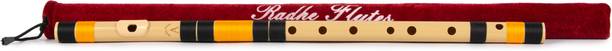 Radhe Flutes PVC Fiber A Natural Bansuri Base Octave LEFT Handed With VELVET COVER PVC Flute