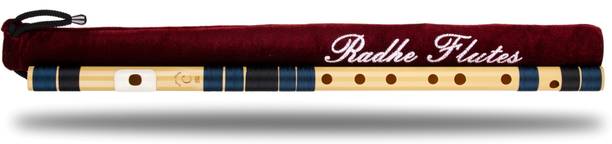 Radhe Flutes C Natural Right Hand With Velvet Cover PVC Dark Blue & Black PVC Flute