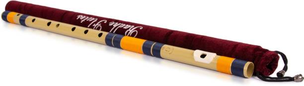 Radhe Flutes G Natural Base Right Handed With Velvet Cover Dark Blue & Orange PVC Flute