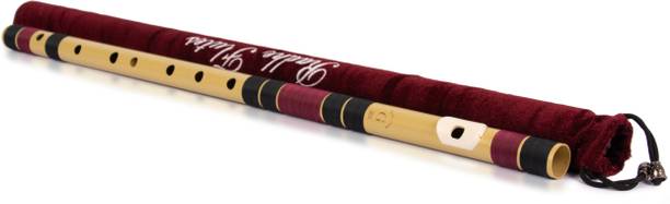 Radhe Flutes G Natural Base Right Hand With Velvet CoverPVCBlack & Maroon PVC Flute
