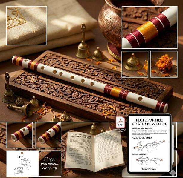Venunaad G Natural Base Right Handed With Bag Brown & Orange PVC Flute