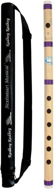 Nextromart Musical G Tune 6 Hole Regular Bamboo Flute Size 17 Inch Bansuri with Bag Cover Free (English Note) Bamboo Flute