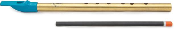Radhe Flutes D Natural Brass Flute Soprano Vertical Blow Scale Brass Flute