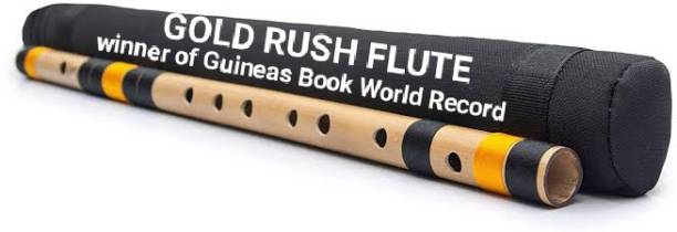 Gold Rush E Scale Medium Professional Right Hand Size Bansuri 16 Inch Size Bamboo Flute