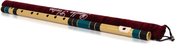 Radhe Flutes G Natural Base Right Handed With Velvet Cover Black & Dark Green PVC Flute