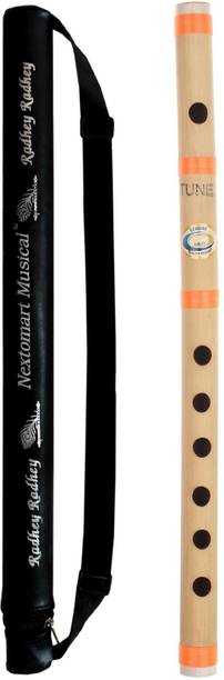 Nextromart Musical Regular B Tune 6 Hole Bamboo Flute Size 14 Inch Bansuri with Bag Cover (English Note) Bamboo Flute