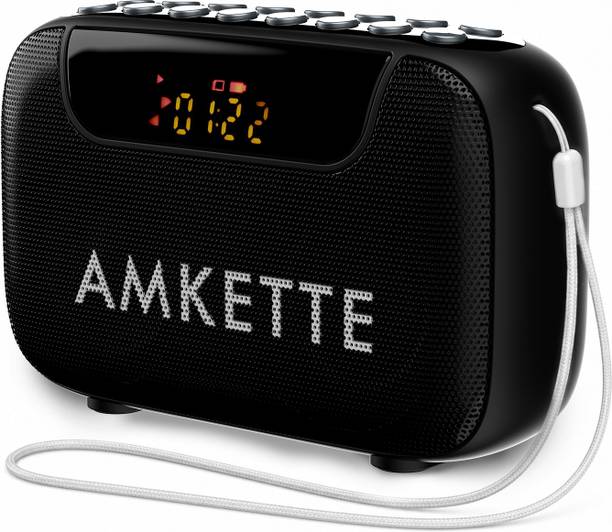 AMKETTE Pocket Blast Bluetooth Speaker with FM and Voice Recording, USB/SD Card and AUX FM Radio