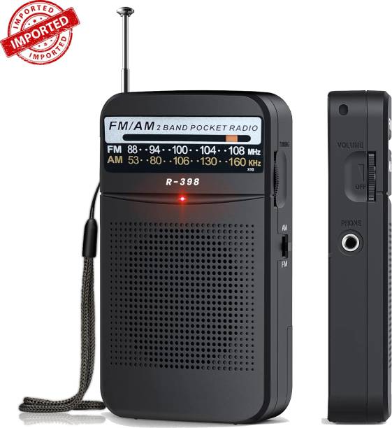 Fangtooth R-398 Multimedia Dual Band AM/FM Pocket Mini Radio Transistor FM Radio