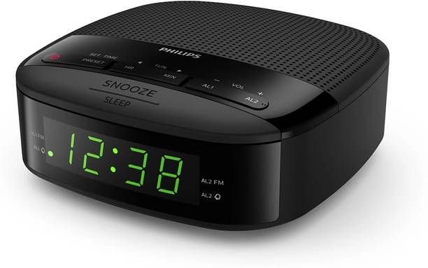 PHILIPS R3205 Digital Alarm Clock Radio FM for Bedrooms Large LED Display Black FM Radio
