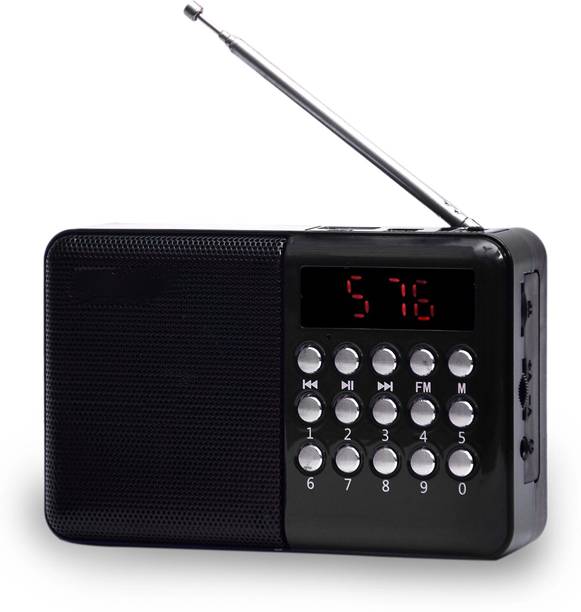Coracao Black Pocket Mate with USB, SD Card and Headphone Jack FM Radio FM Radio